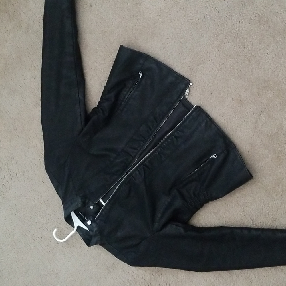 Black faux leather jacket